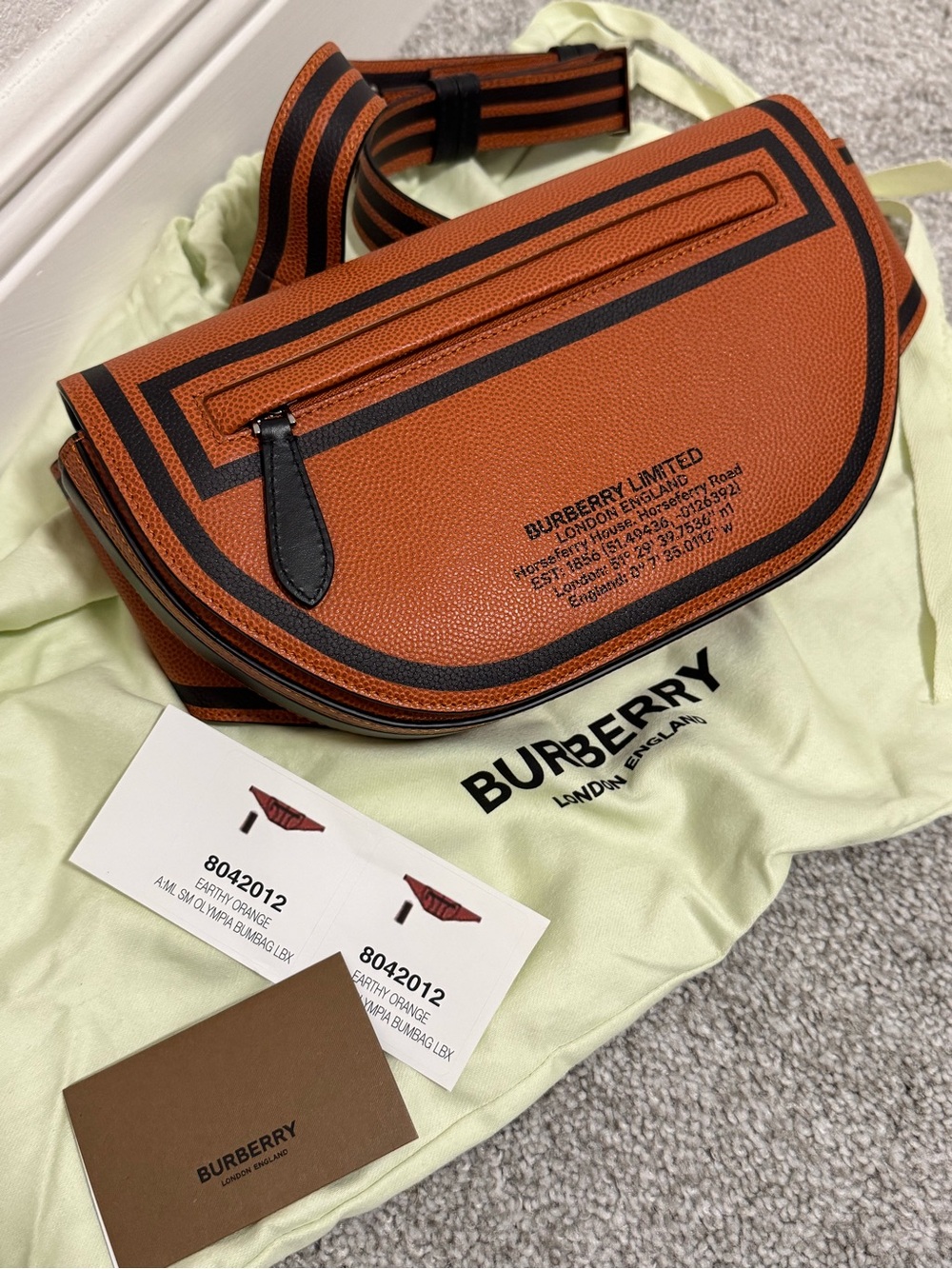 Burberry Tan & Black Leather Crossbody Bag